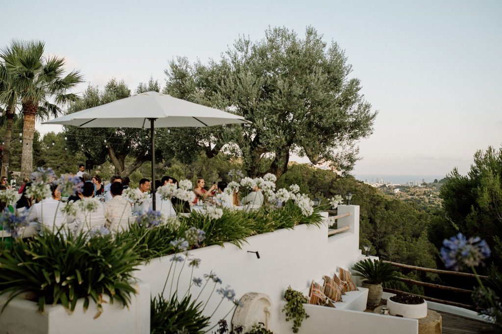 Sunset dinner in Benissa during a wedding in a private villa